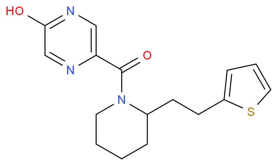5-({2-[2-(2-thienyl)ethyl]-1-piperidinyl}carbonyl)-2-pyrazinol_分子结构_CAS_)