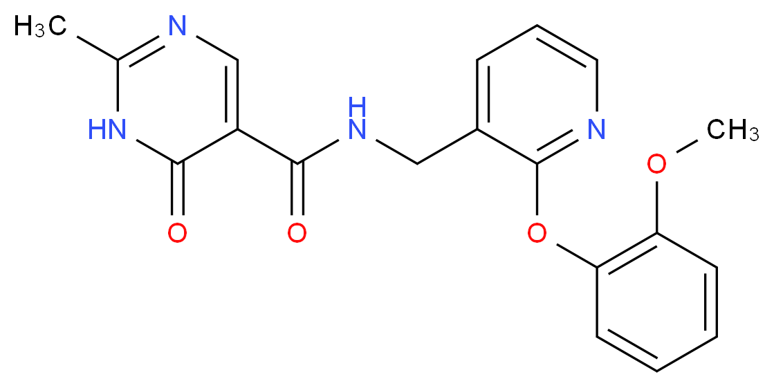 N-{[2-(2-methoxyphenoxy)pyridin-3-yl]methyl}-2-methyl-6-oxo-1,6-dihydropyrimidine-5-carboxamide_分子结构_CAS_)