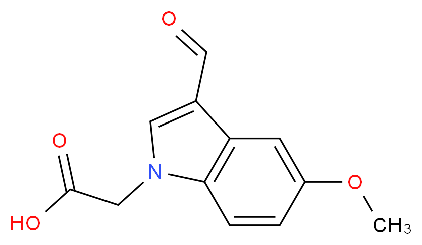 (3-Formyl-5-methoxy-1H-indol-1-yl)acetic acid_分子结构_CAS_)