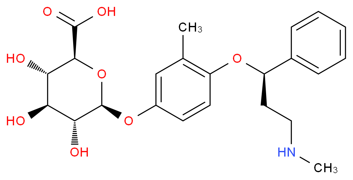 (2S,3S,4S,5R,6S)-3,4,5-trihydroxy-6-{3-methyl-4-[(1R)-3-(methylamino)-1-phenylpropoxy]phenoxy}oxane-2-carboxylic acid_分子结构_CAS_540729-08-6