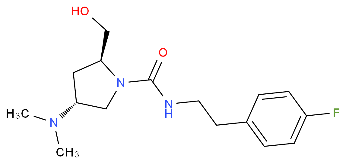 (2S,4R)-4-(dimethylamino)-N-[2-(4-fluorophenyl)ethyl]-2-(hydroxymethyl)pyrrolidine-1-carboxamide_分子结构_CAS_)