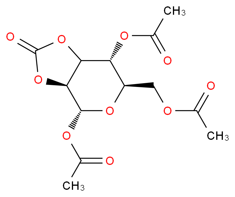 [(3aS,4R,6R,7R)-4,7-bis(acetyloxy)-2-oxo-hexahydro-[1,3]dioxolo[4,5-c]pyran-6-yl]methyl acetate_分子结构_CAS_53958-20-6