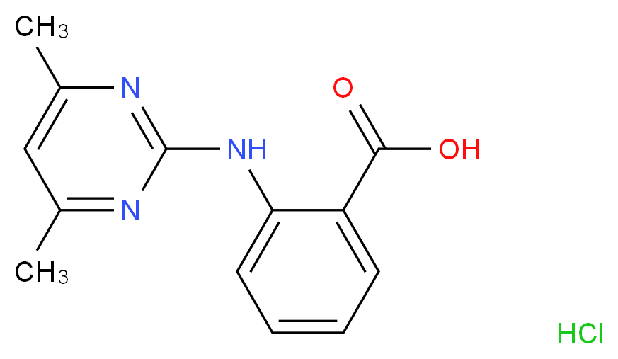 2-[(4,6-dimethylpyrimidin-2-yl)amino]benzoic acid hydrochloride_分子结构_CAS_18159-99-4