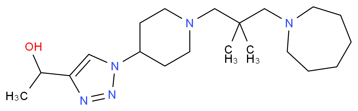 1-{1-[1-(3-azepan-1-yl-2,2-dimethylpropyl)piperidin-4-yl]-1H-1,2,3-triazol-4-yl}ethanol_分子结构_CAS_)