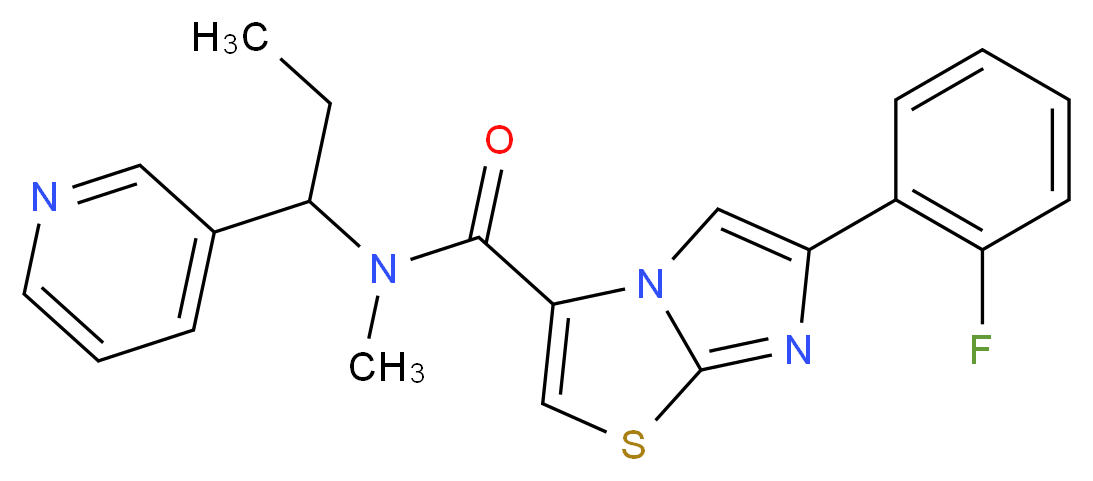 6-(2-fluorophenyl)-N-methyl-N-(1-pyridin-3-ylpropyl)imidazo[2,1-b][1,3]thiazole-3-carboxamide_分子结构_CAS_)