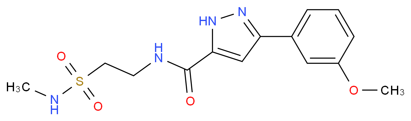 3-(3-methoxyphenyl)-N-{2-[(methylamino)sulfonyl]ethyl}-1H-pyrazole-5-carboxamide_分子结构_CAS_)