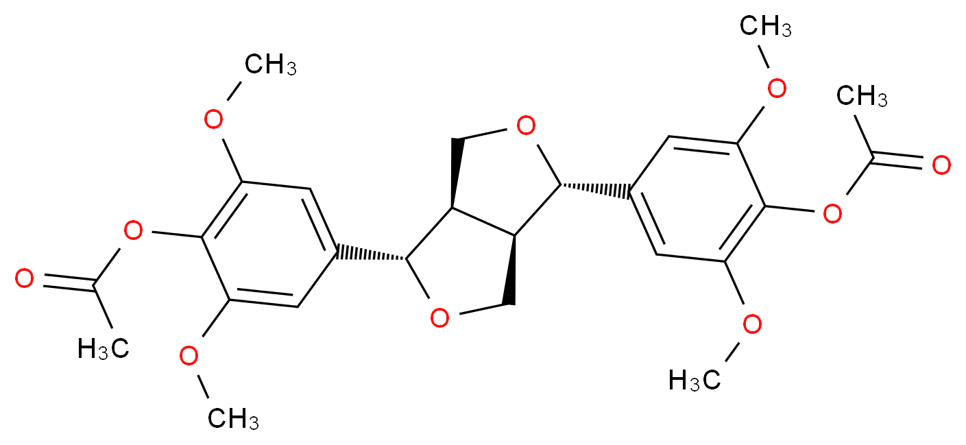 4-[(1S,3aR,4S,6aR)-4-[4-(acetyloxy)-3,5-dimethoxyphenyl]-hexahydrofuro[3,4-c]furan-1-yl]-2,6-dimethoxyphenyl acetate_分子结构_CAS_1990-77-8