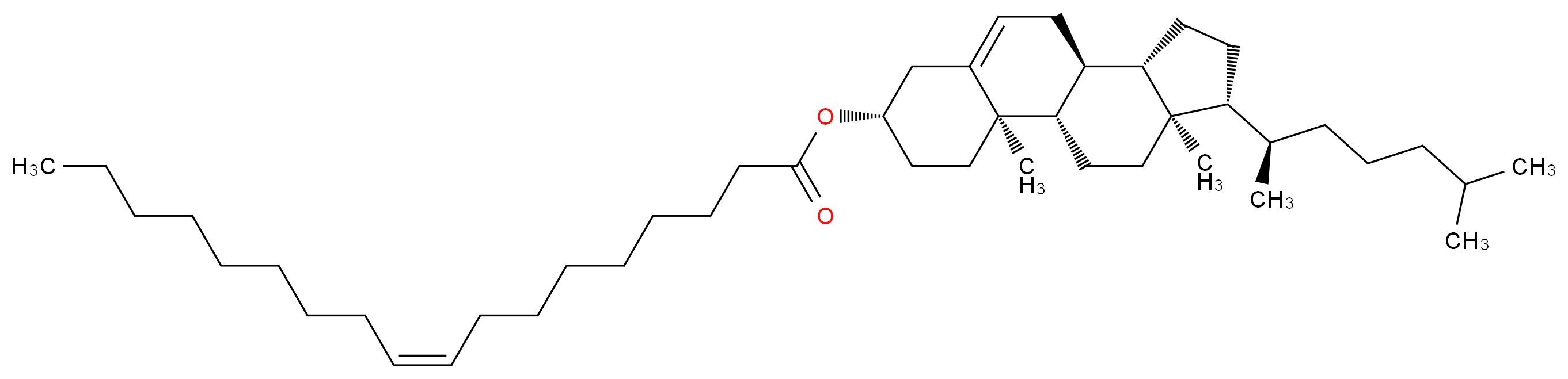 (1S,2R,5S,10S,11S,14R,15R)-2,15-dimethyl-14-[(2R)-6-methylheptan-2-yl]tetracyclo[8.7.0.0<sup>2</sup>,<sup>7</sup>.0<sup>1</sup><sup>1</sup>,<sup>1</sup><sup>5</sup>]heptadec-7-en-5-yl (9Z)-octadec-9-enoate_分子结构_CAS_303-43-5