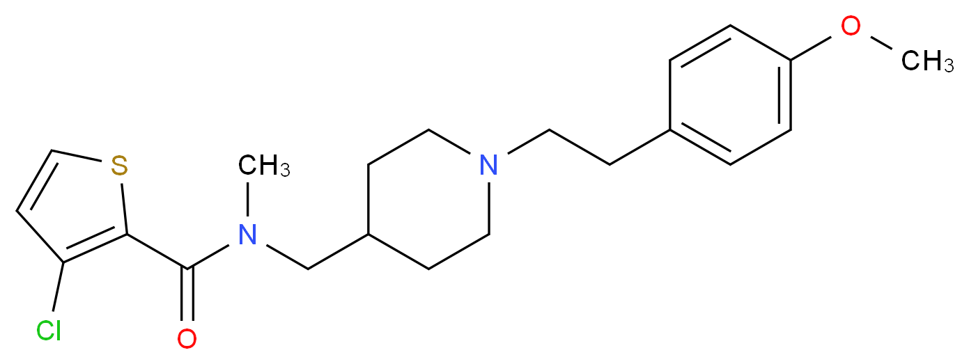 3-chloro-N-({1-[2-(4-methoxyphenyl)ethyl]-4-piperidinyl}methyl)-N-methyl-2-thiophenecarboxamide_分子结构_CAS_)