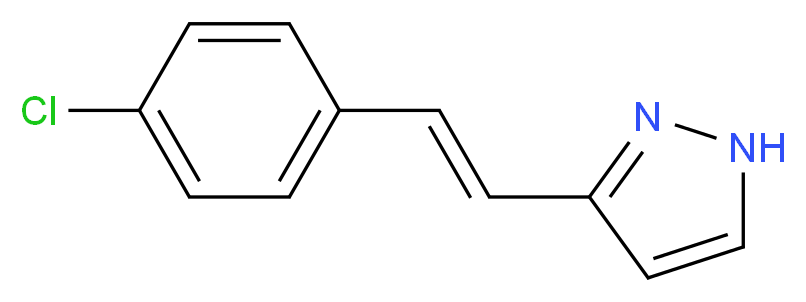 3-(4-Chlorostyryl)-1H-pyrazole_分子结构_CAS_)