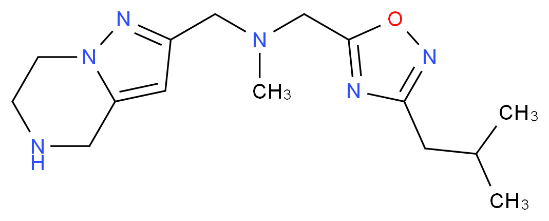 1-(3-isobutyl-1,2,4-oxadiazol-5-yl)-N-methyl-N-(4,5,6,7-tetrahydropyrazolo[1,5-a]pyrazin-2-ylmethyl)methanamine_分子结构_CAS_)