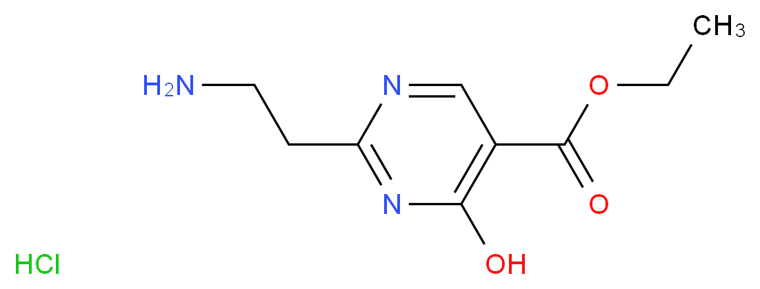 ethyl 2-(2-aminoethyl)-4-hydroxypyrimidine-5-carboxylate hydrochloride_分子结构_CAS_1196154-49-0