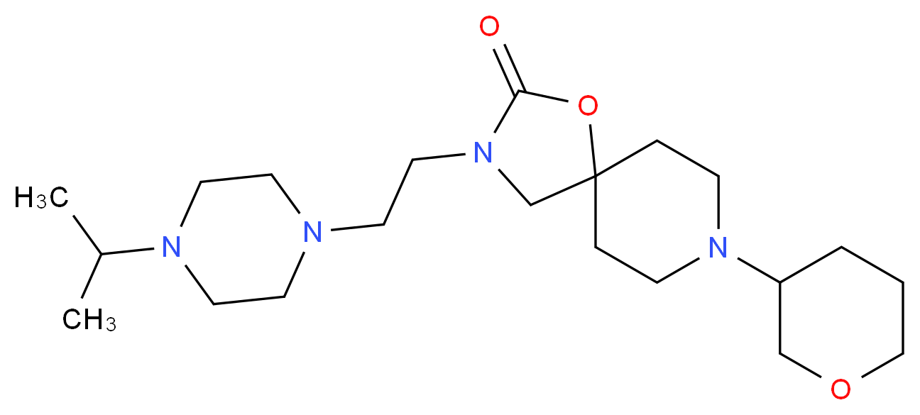 3-[2-(4-isopropylpiperazin-1-yl)ethyl]-8-(tetrahydro-2H-pyran-3-yl)-1-oxa-3,8-diazaspiro[4.5]decan-2-one_分子结构_CAS_)