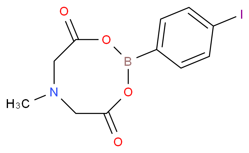 2-(4-iodophenyl)-6-methyl-1,3,6,2-dioxazaborocane-4,8-dione_分子结构_CAS_1257649-56-1