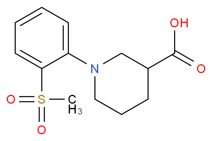 1-[2-(Methylsulphonyl)phenyl]piperidine-3-carboxylic acid_分子结构_CAS_)