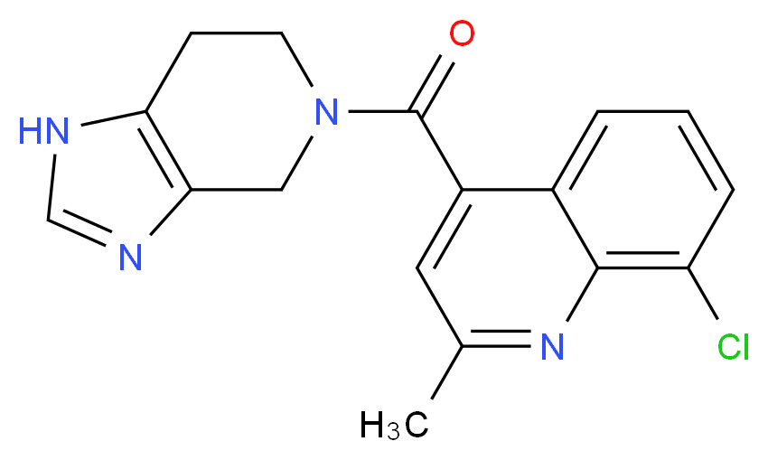 8-chloro-2-methyl-4-(1,4,6,7-tetrahydro-5H-imidazo[4,5-c]pyridin-5-ylcarbonyl)quinoline_分子结构_CAS_)