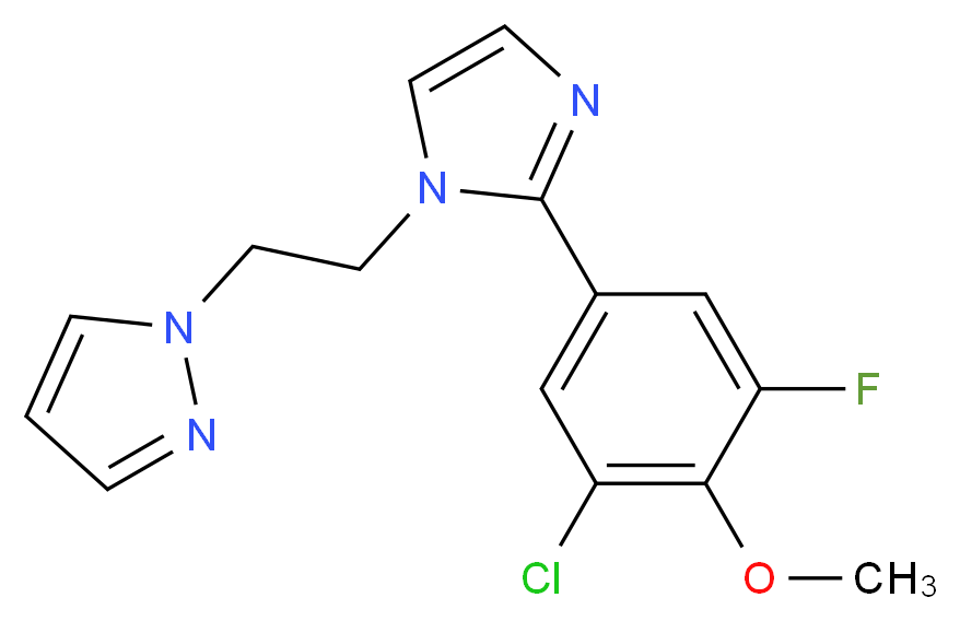 1-{2-[2-(3-chloro-5-fluoro-4-methoxyphenyl)-1H-imidazol-1-yl]ethyl}-1H-pyrazole_分子结构_CAS_)