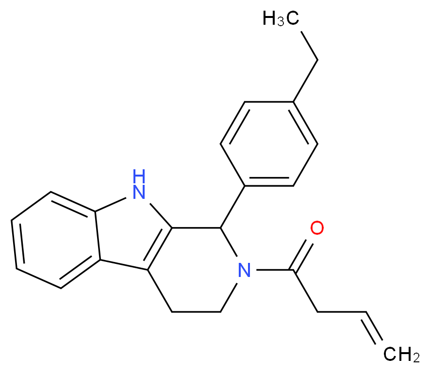 2-(3-butenoyl)-1-(4-ethylphenyl)-2,3,4,9-tetrahydro-1H-beta-carboline_分子结构_CAS_)