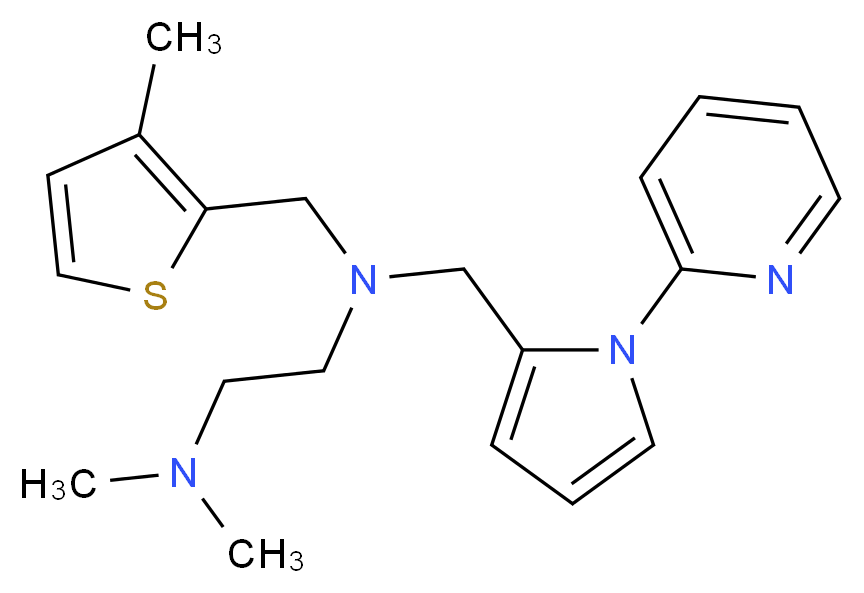 N,N-dimethyl-N'-[(3-methyl-2-thienyl)methyl]-N'-[(1-pyridin-2-yl-1H-pyrrol-2-yl)methyl]ethane-1,2-diamine_分子结构_CAS_)