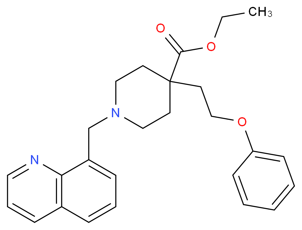 ethyl 4-(2-phenoxyethyl)-1-(8-quinolinylmethyl)-4-piperidinecarboxylate_分子结构_CAS_)
