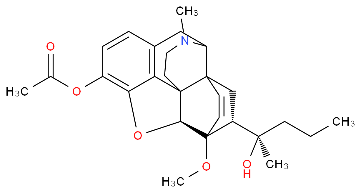 (14S,19R)-19-[(2R)-2-hydroxypentan-2-yl]-15-methoxy-3-methyl-13-oxa-3-azahexacyclo[13.2.2.1^{2,8}.0^{1,6}.0^{6,14}.0^{7,12}]icosa-7,9,11,16-tetraen-11-yl acetate_分子结构_CAS_25333-77-1