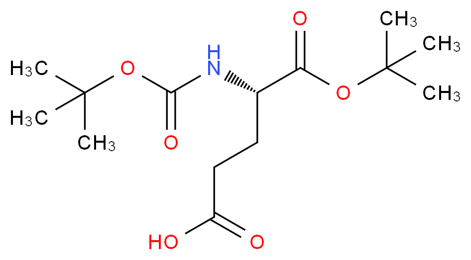 (4S)-5-(tert-butoxy)-4-{[(tert-butoxy)carbonyl]amino}-5-oxopentanoic acid_分子结构_CAS_24277-39-2