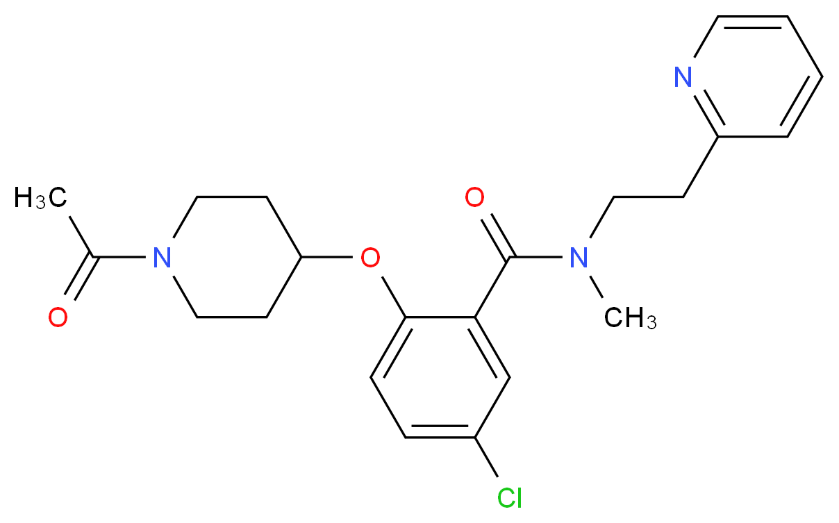 2-[(1-acetyl-4-piperidinyl)oxy]-5-chloro-N-methyl-N-[2-(2-pyridinyl)ethyl]benzamide_分子结构_CAS_)