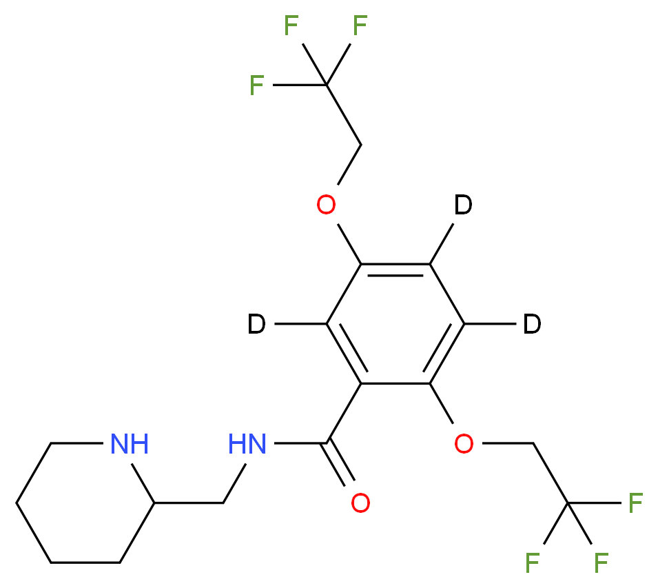 N-(piperidin-2-ylmethyl)-2,5-bis(2,2,2-trifluoroethoxy)(<sup>2</sup>H<sub>3</sub>)benzamide_分子结构_CAS_127413-31-4