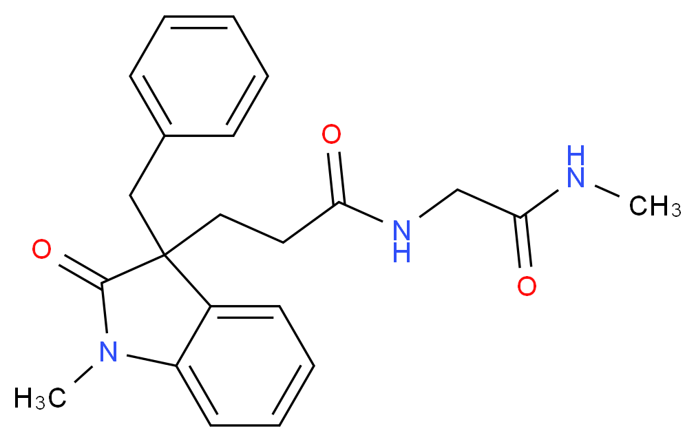3-(3-benzyl-1-methyl-2-oxo-2,3-dihydro-1H-indol-3-yl)-N-[2-(methylamino)-2-oxoethyl]propanamide_分子结构_CAS_)