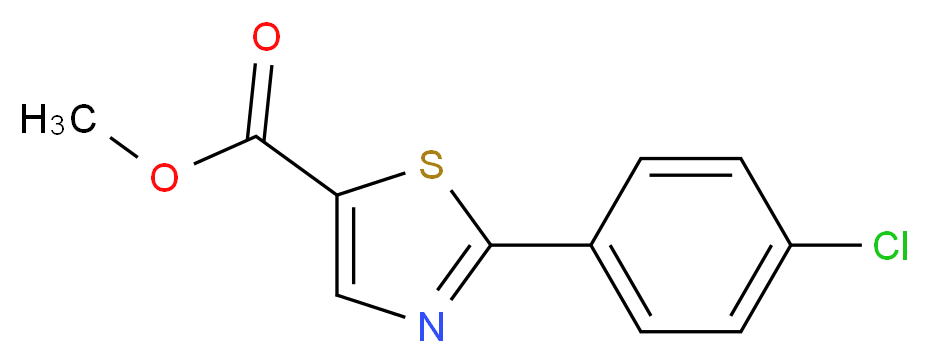 methyl 2-(4-chlorophenyl)-1,3-thiazole-5-carboxylate_分子结构_CAS_1206980-97-3