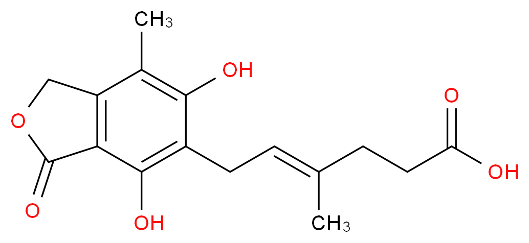 (4E)-6-(4,6-dihydroxy-7-methyl-3-oxo-1,3-dihydro-2-benzofuran-5-yl)-4-methylhex-4-enoic acid_分子结构_CAS_31858-65-8