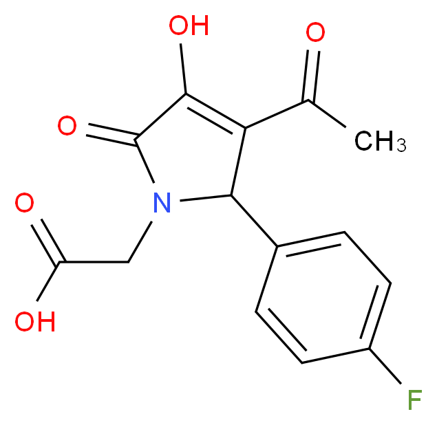2-[3-acetyl-2-(4-fluorophenyl)-4-hydroxy-5-oxo-2,5-dihydro-1H-pyrrol-1-yl]acetic acid_分子结构_CAS_309270-57-3
