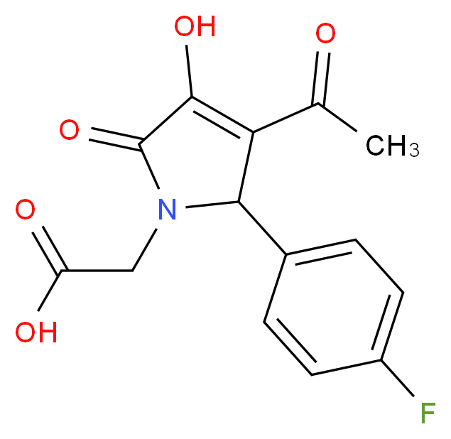 [3-Acetyl-2-(4-fluoro-phenyl)-4-hydroxy-5-oxo-2,5-dihydro-pyrrol-1-yl]-acetic acid_分子结构_CAS_309270-57-3)