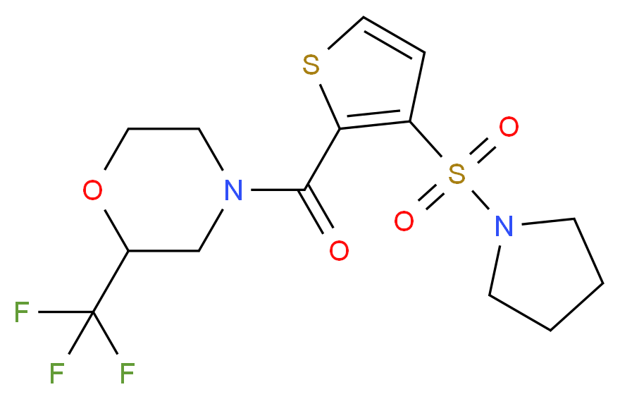 4-{[3-(pyrrolidin-1-ylsulfonyl)-2-thienyl]carbonyl}-2-(trifluoromethyl)morpholine_分子结构_CAS_)