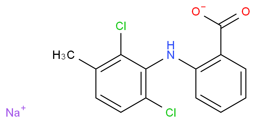 sodium 2-[(2,6-dichloro-3-methylphenyl)amino]benzoate_分子结构_CAS_6385-02-0