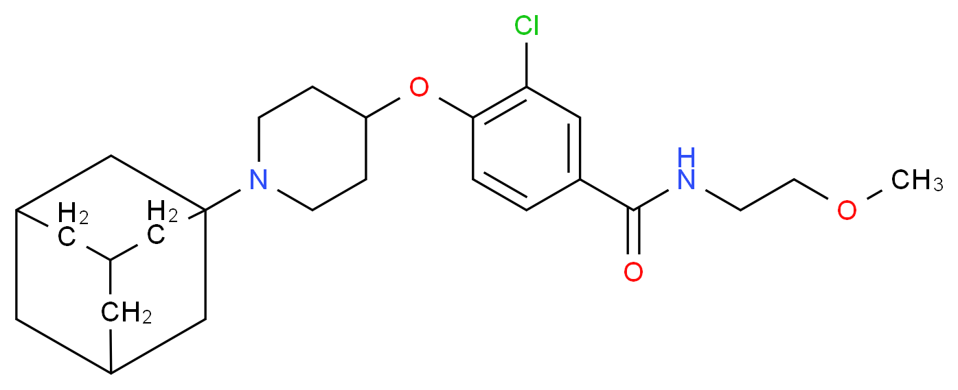 4-{[1-(1-adamantyl)-4-piperidinyl]oxy}-3-chloro-N-(2-methoxyethyl)benzamide_分子结构_CAS_)