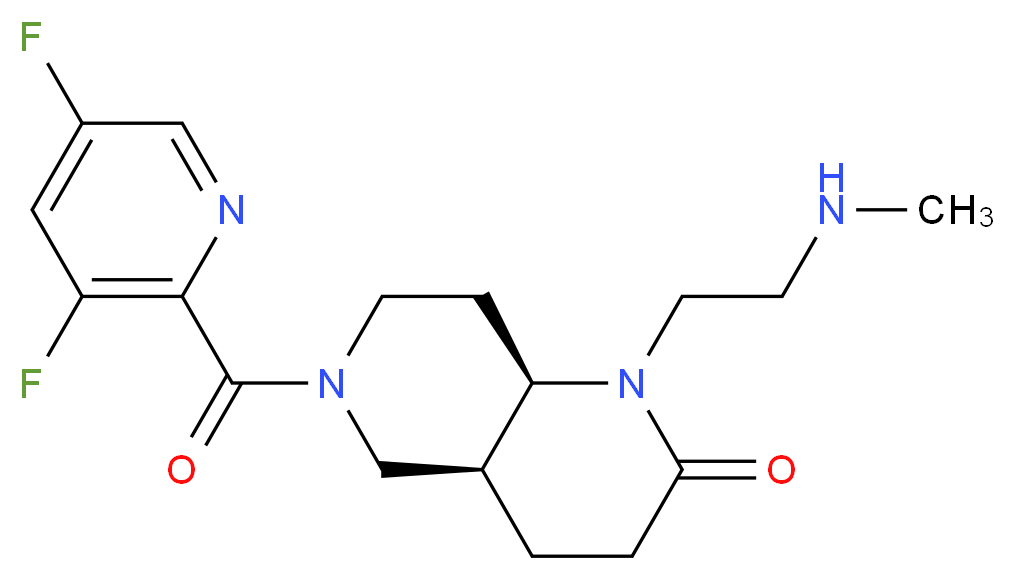 (4aS*,8aR*)-6-[(3,5-difluoropyridin-2-yl)carbonyl]-1-[2-(methylamino)ethyl]octahydro-1,6-naphthyridin-2(1H)-one_分子结构_CAS_)
