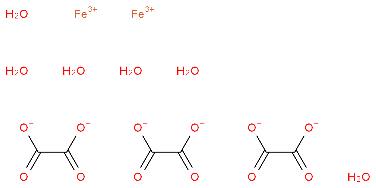 diiron(3+) ion hexahydrate trioxalate_分子结构_CAS_166897-40-1