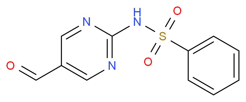 N-(5-formylpyrimidin-2-yl)benzenesulfonamide_分子结构_CAS_915922-62-2