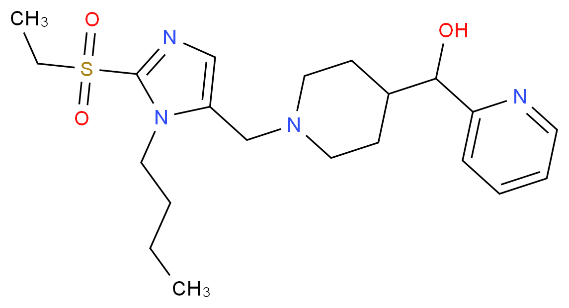 (1-{[1-butyl-2-(ethylsulfonyl)-1H-imidazol-5-yl]methyl}-4-piperidinyl)(2-pyridinyl)methanol_分子结构_CAS_)