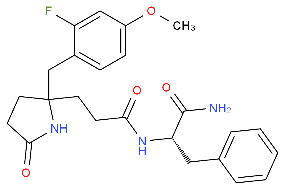 N-{3-[2-(2-fluoro-4-methoxybenzyl)-5-oxo-2-pyrrolidinyl]propanoyl}-L-phenylalaninamide_分子结构_CAS_)