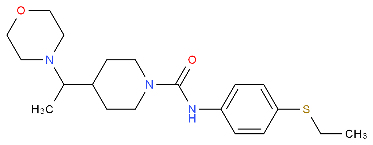 N-[4-(ethylthio)phenyl]-4-(1-morpholin-4-ylethyl)piperidine-1-carboxamide_分子结构_CAS_)