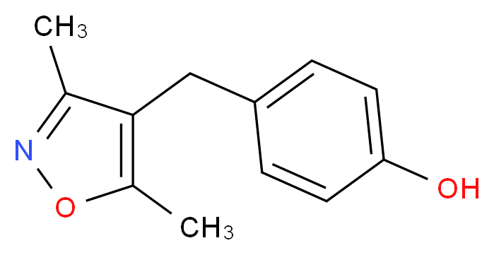4-[(dimethyl-1,2-oxazol-4-yl)methyl]phenol_分子结构_CAS_75999-06-3
