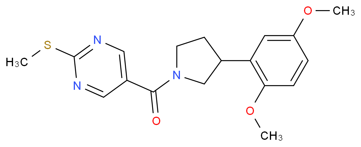 5-{[3-(2,5-dimethoxyphenyl)-1-pyrrolidinyl]carbonyl}-2-(methylthio)pyrimidine_分子结构_CAS_)