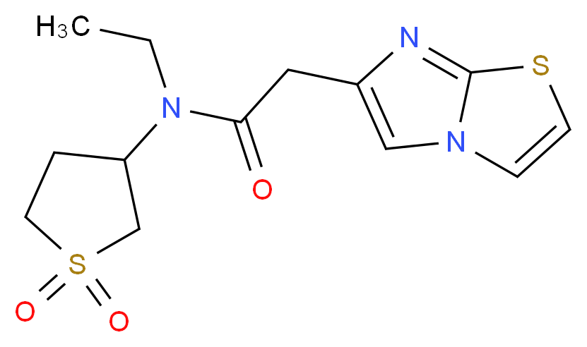 N-(1,1-dioxidotetrahydro-3-thienyl)-N-ethyl-2-imidazo[2,1-b][1,3]thiazol-6-ylacetamide_分子结构_CAS_)