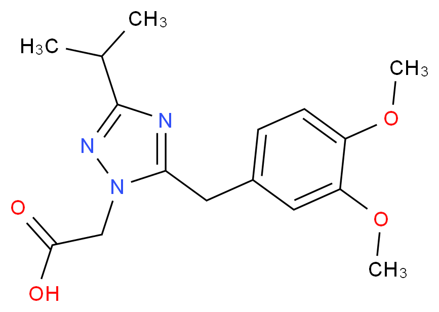 [5-(3,4-dimethoxybenzyl)-3-isopropyl-1H-1,2,4-triazol-1-yl]acetic acid_分子结构_CAS_)