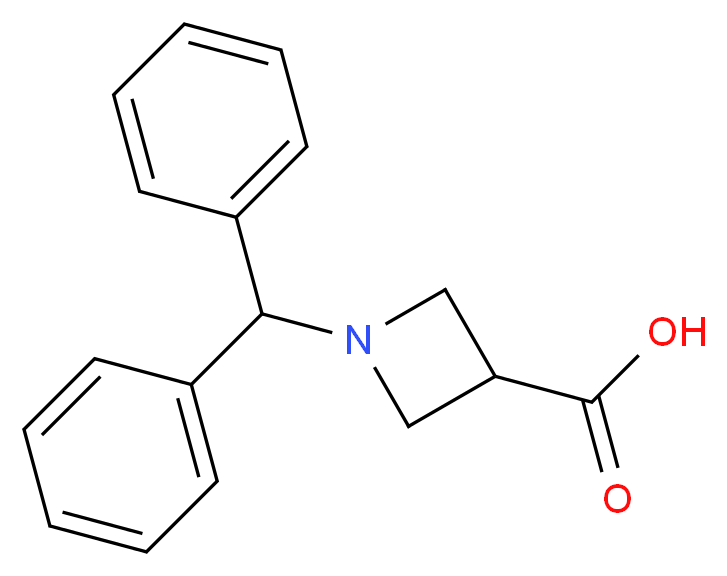 1-Benzhydrylazetidine-3-carboxylic acid_分子结构_CAS_)