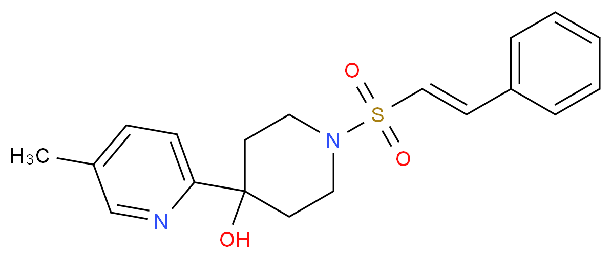 4-(5-methylpyridin-2-yl)-1-{[(E)-2-phenylvinyl]sulfonyl}piperidin-4-ol_分子结构_CAS_)