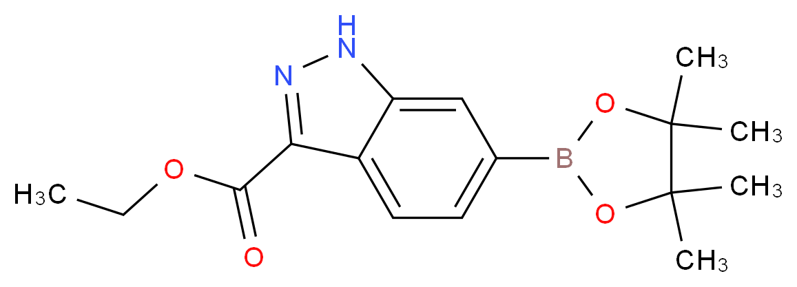 ethyl 6-(tetramethyl-1,3,2-dioxaborolan-2-yl)-1H-indazole-3-carboxylate_分子结构_CAS_947191-20-0