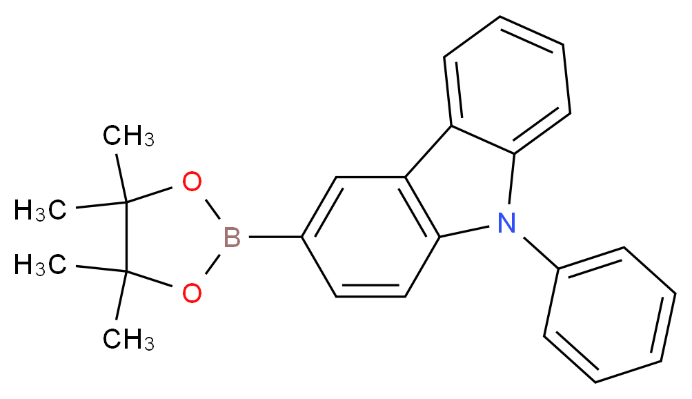 9-phenyl-3-(tetramethyl-1,3,2-dioxaborolan-2-yl)-9H-carbazole_分子结构_CAS_1126522-69-7